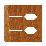 Placa 4x4 2 Interruptores + 2 Tomada - Novara Cumaru